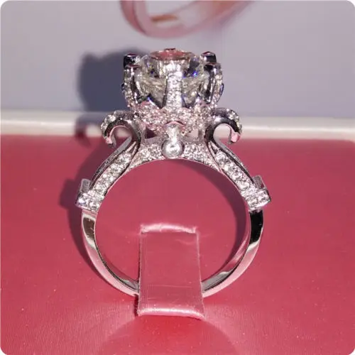 ROMAD Luxyry кольца круглое сечение белый свадебные Обручение кольцо Для женщин ювелирные изделия Для женщин подарок по оптовой цене, R4