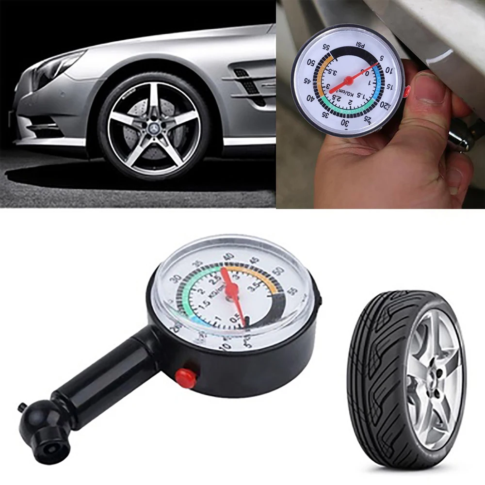 Motor Car Truck Bike Tyre Tire Air Pressure Gauge Dial Meter Tester 0-100 PSI