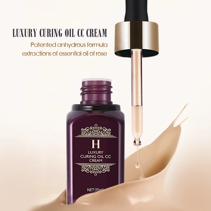 HENLICS Organic Plant Essential Oil CC Cream Face Makeup Liquid Foundation Concealer with Moisturizer Oil-control Function (17)
