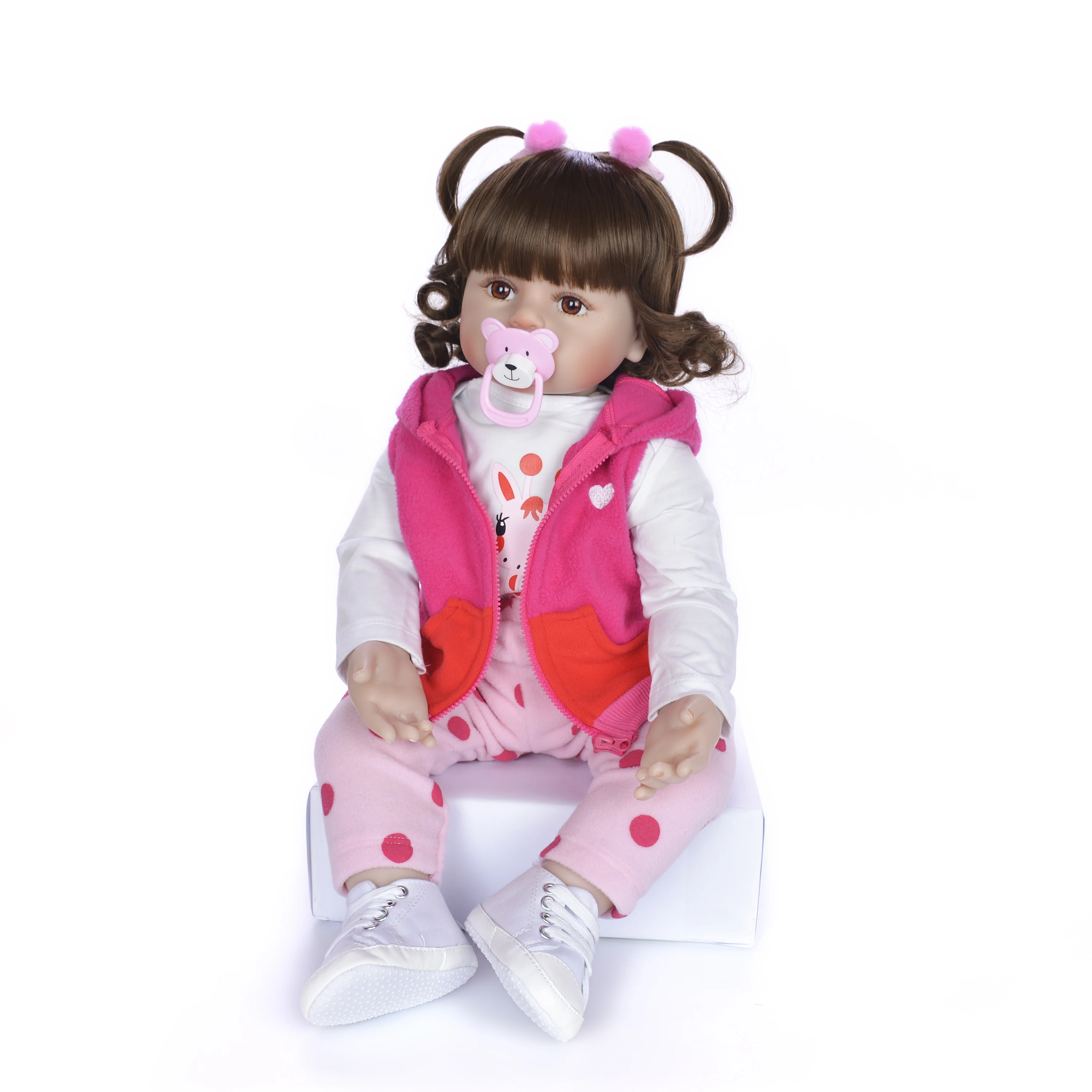KEIUMI 24 ''локоны Reborn силиконовые детские куклы реалистичные Menina Boneca Мягкая кукла