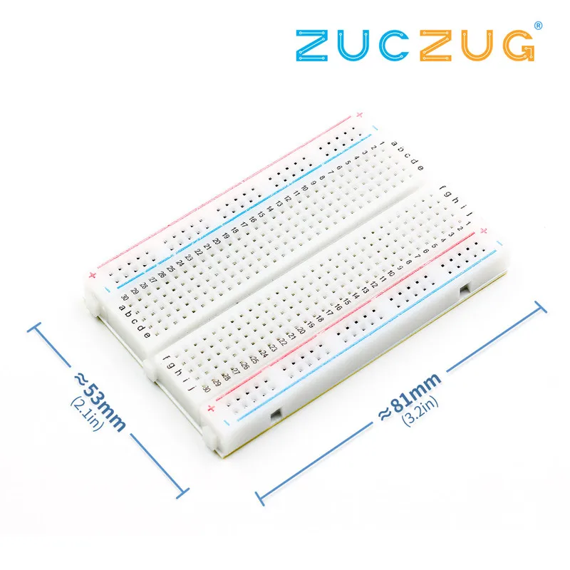 3,3 В/5 В MB102 макетная плата силовой модуль+ MB-102 830 точек без пайки прототип хлебная плата комплект+ 65 гибких перемычек - Цвет: 400 holes breadboard