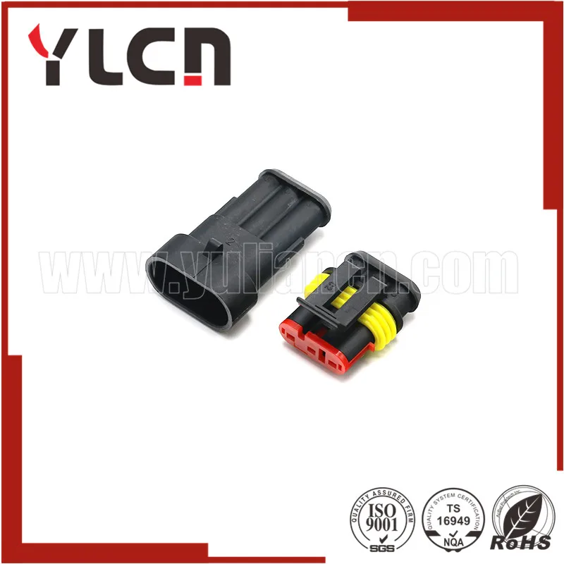 

1 Set AMP 1.5 Series 3 Pins Male Female Auto Connector Plug AMP 282087-1 282105-1 High Quality