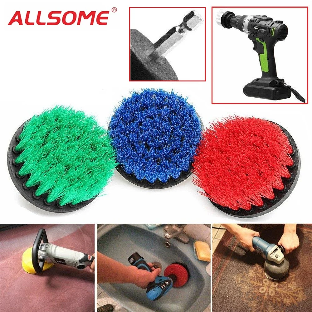 ALLSOME 5 Inch Electric Drill Brush Tile Grout Power Scrubber Tub Cleaning Brush for Dust