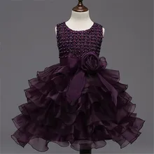 The new summer 2016 child flowers tutu dress of European and American Style pearl princess