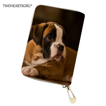 

Twoheartsgirl Boxer Printing Credit Business Card Holder Protector Organizer Card Wallet Leather 2018 CardHolder Zipper Bags