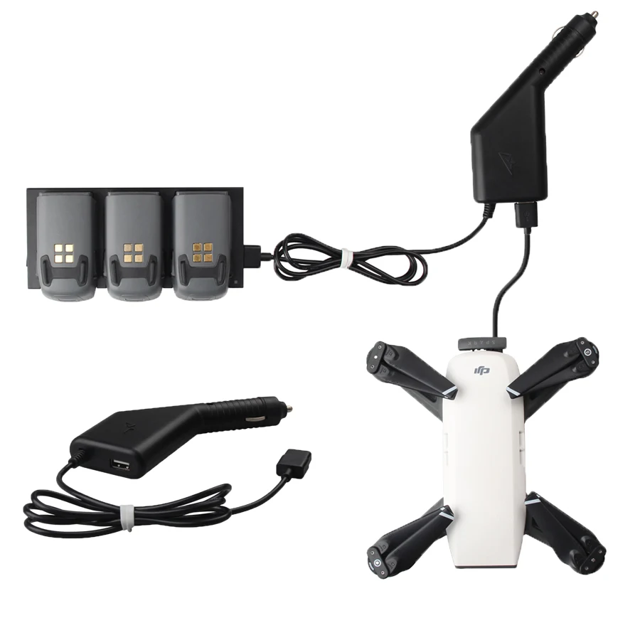 2in1 Car charger DJI Spark Mini RC Quadcopter Drone Car Charger w