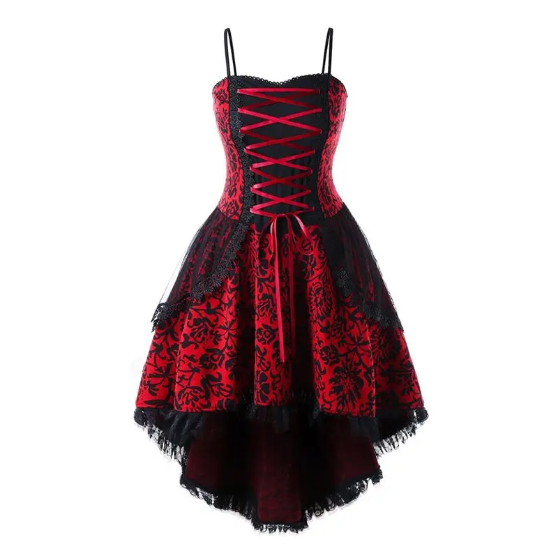 

Party Strap Lace Dress Women Vintage Luxury Elegant Floral Stylish Sexy Evening Backless Gothic Plus Size Bandage Summer Dresses