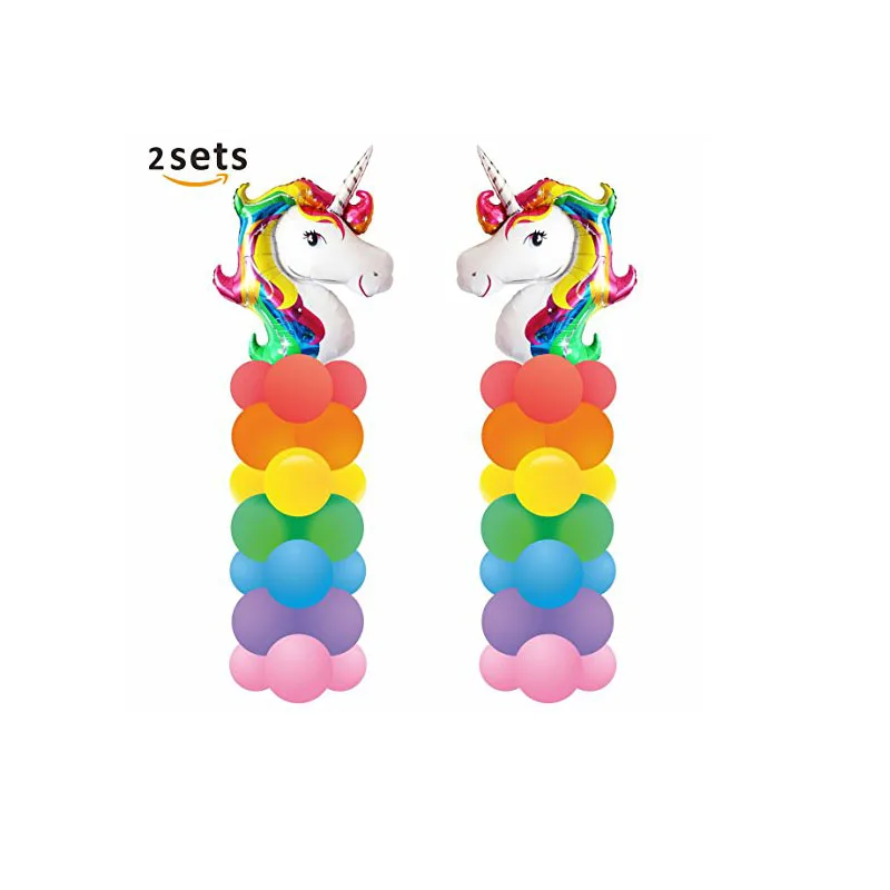 

2 sets of high about 78cm rainbow unicorn aluminum balloon birthday party holiday celebration decoration baby shower supplies