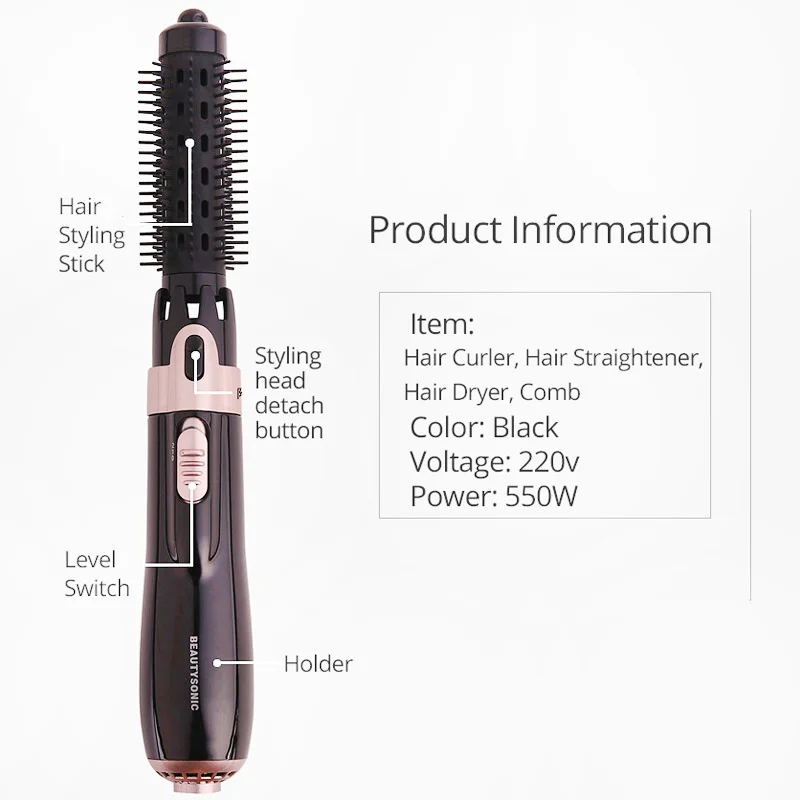 4 в 1 Многофункциональный Электрический волос кудрявый стриггер фен расческа для волос инструмент для укладки 2 уровня регулировки щипцы для завивки перезаряжаемый
