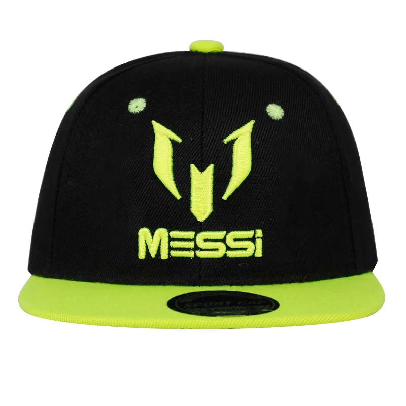 Детские уличные спортивные шапки Messi, большая бейсболка «Кости», Детская кепка s, хип-хоп бейсболка, Детская кепка, шапки для мальчиков и девочек, модная кепка - Цвет: Light green