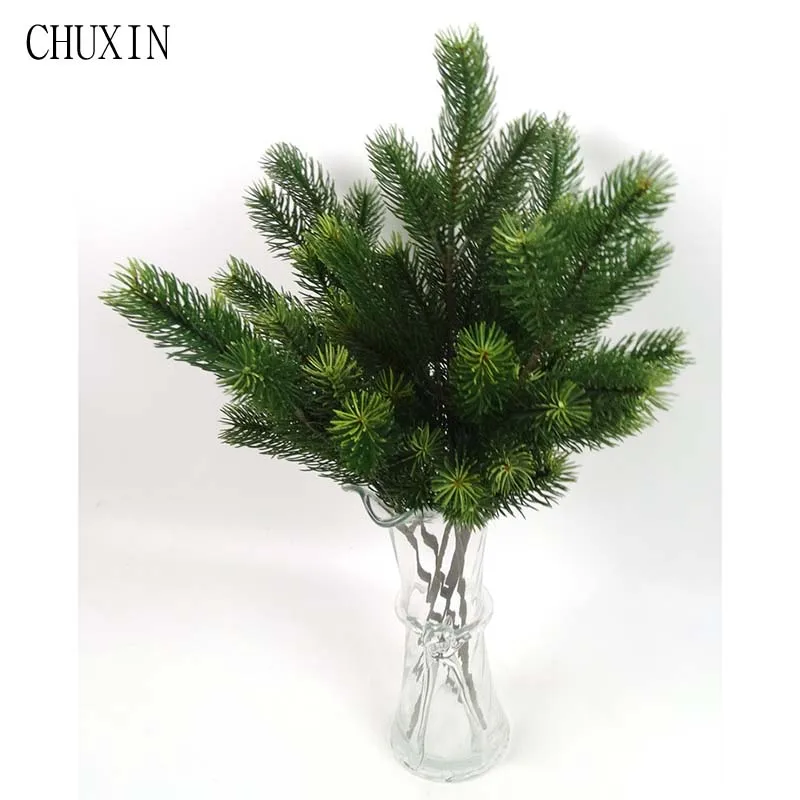 

Plastic Pine Branch Artificial Christmas Tree Branches Decoration For Home Green Artificial Plants Party Garden Shop Decor