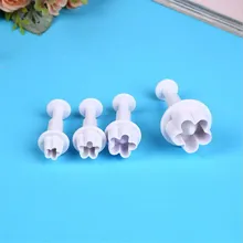 4 шт./компл. трусы для девочек с рисунком сливового цветка с резак для печенья, мастики печенья прессформы Плунжер, сахарная мастика инструменты для украшения торта инструменты для украшения Рождественского торта