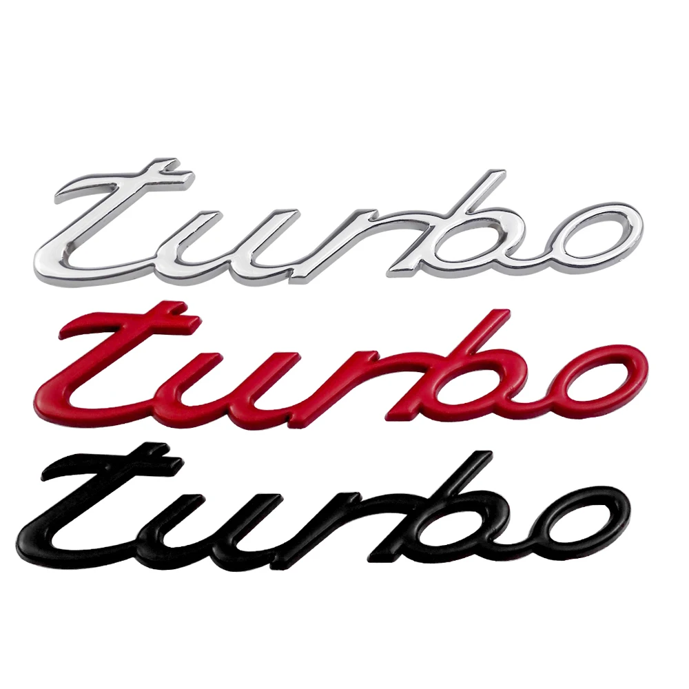 3D металлическая эмблема Turbo знак, наклейка на автомобиль серебряный красный черный Задний Передний турбо наклейка для Porsche Cayenne Macan Panamera 911 718