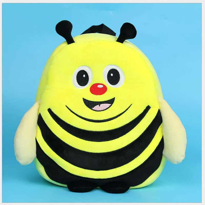 Bee Брендовый забавный рюкзак с героями комиксов для маленьких девочек и мальчиков, плюшевый детский школьный рюкзак с животными, плюшевый подарок для детей, 9 цветов - Цвет: Bee