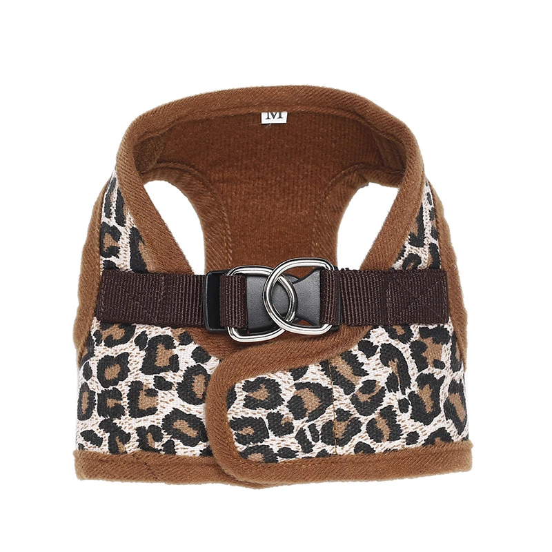 Leopard Dog Harness For Small Dogs Nylon Chihuahua Yorkie Vest Harness Puppy Pet Cat Walking Harness Without Leash Pet Products