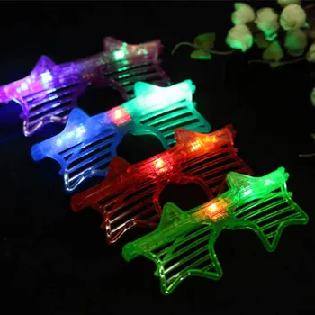

Halloween Blinking Glowing LED Star Window-shades Eye glasses Party Light Up Flashing Novelty Gift