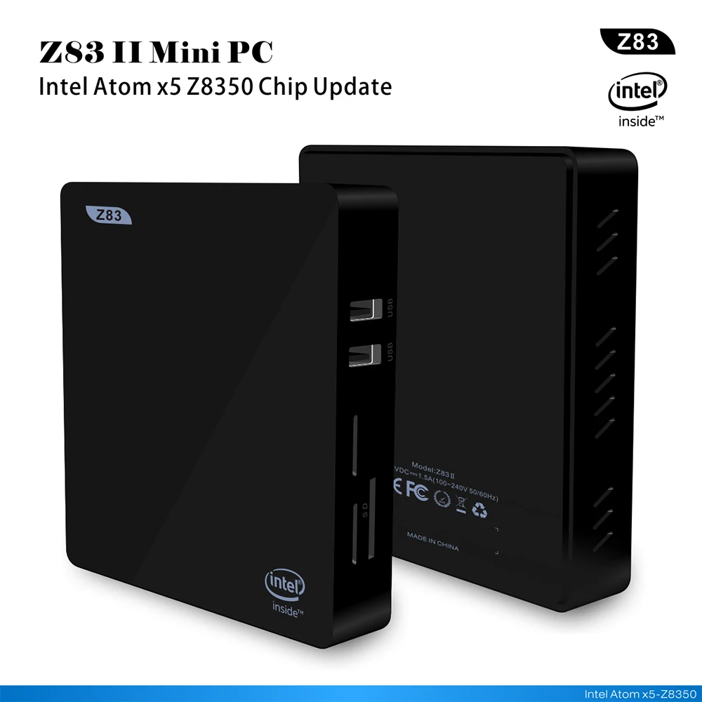 Z83II genuine windows 10 Mini pc baytrail Z8350 TV Box HD display 64GB windows10 set top box Media Player smart computer