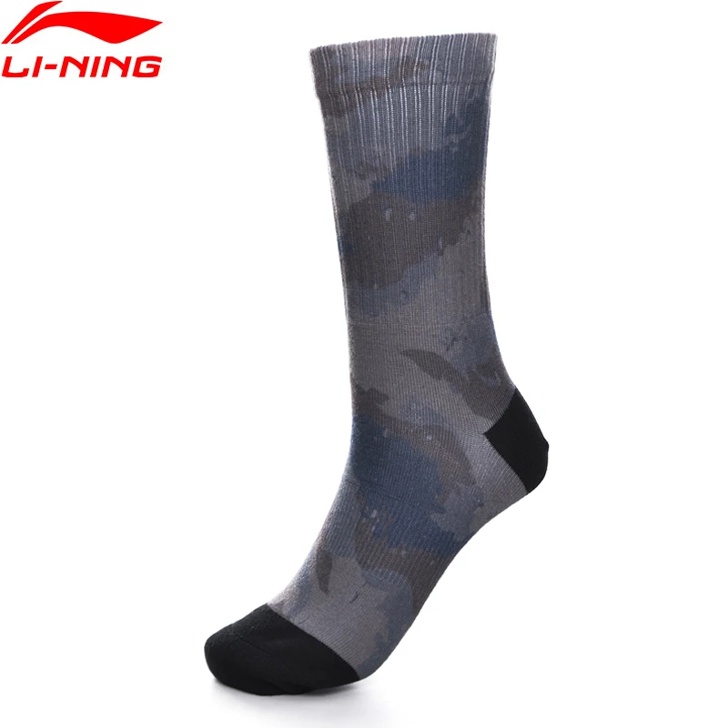 Li-Ning мужские баскетбольные спортивные носки 24-26 см 98.1% полиэстер 1.9% спандекс подкладка удобные носки AWLP007 NWM437