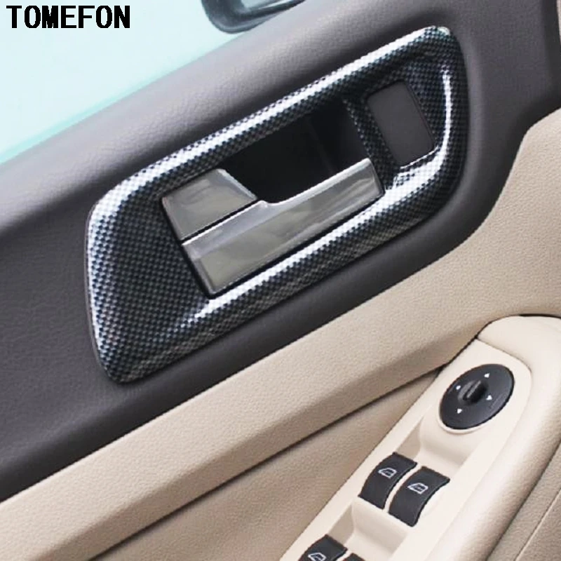 TOMEFON 7 шт. для Ford Focus 2009 2010 2011 ABS углеродное волокно краска внутренняя дверная ручка консоль крышка переключения передач отделка только MT