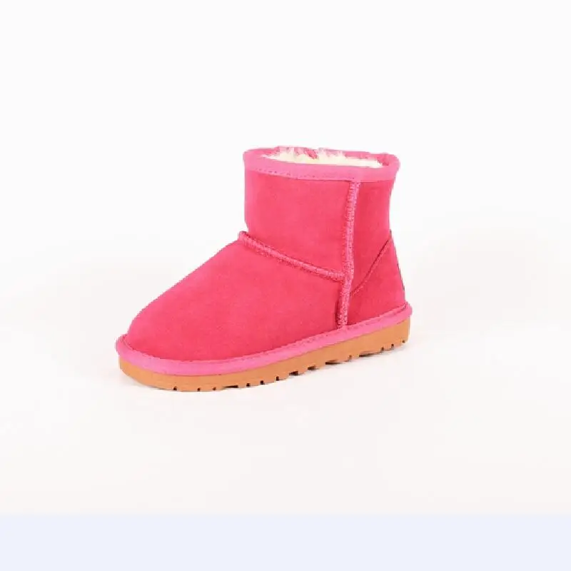 Модные брендовые Детские зимние ботинки в австралийском стиле; зимние плюшевые модные детские теплые ботинки; ботинки для девочек; кожаные ботинки