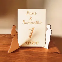 10x деревянный Свадебный держатель для свадебного стола жениха держатель меню подставка деревянная свадьба пользовательский знак DIY День рождения украшение стола