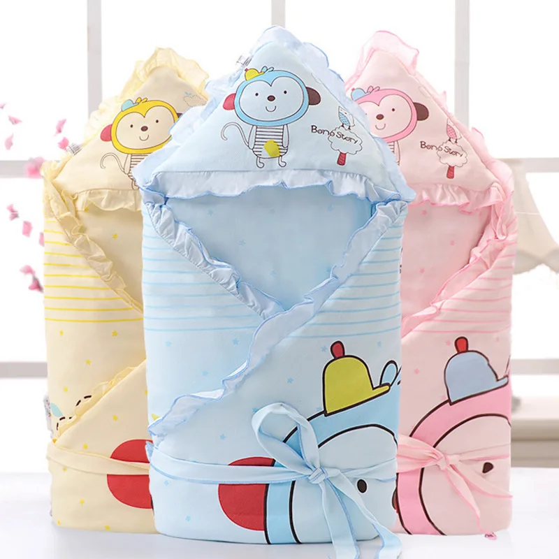 

0-1 Years Baby Envelope Sleeping Bag Cartoon Cotton Warm New Born Swaddle Blankets Autunm Winter Thickened Baby Sleeping Bag