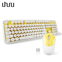 Uhru беспроводная клавиатура и мышь комбо офисная игровая полноразмерная клавиатура с круглым ключом и мышкой с usb-ключом для ПК ноутбука