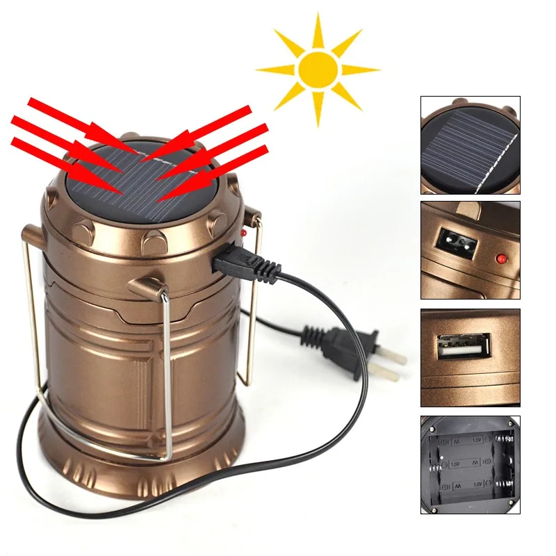 Ultra-Bright-Portable-LED-Camping-Lantern-Solar-Flashlights-1-Year-Warranty-Outdoor-Camping-Equipment-Copper-Collapsible