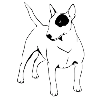 

11.7*16.5CM English Bull Terrier Dog Vinyl Decal Endearing Car Stickers Car Styling Truck Decoration Black/Silver S1-1051