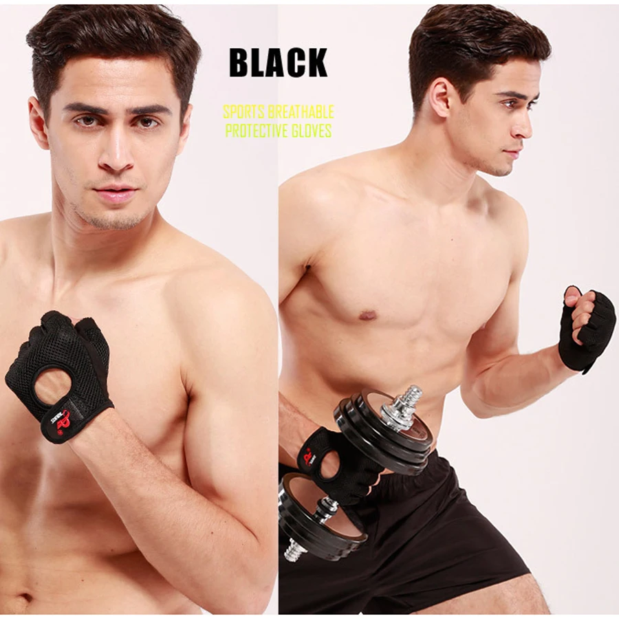 Unisex Anti-skid Training Sports Gloves Half Finger Breathable Weight Lifting Fitness Gloves Dumbbell Body Building Gym Gloves
