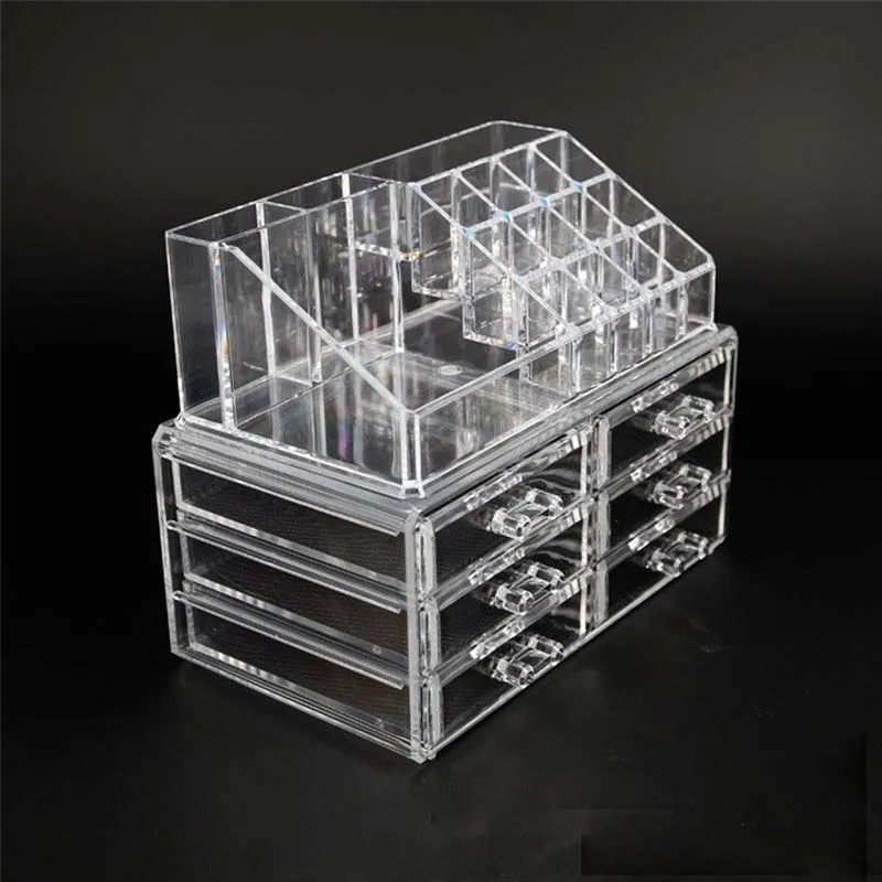 

Transparent Acrylic Makeup Storage Holder Nail Polish Rack Lipstick Cosmetic Storage Box Holder Makeup Brush Organizer