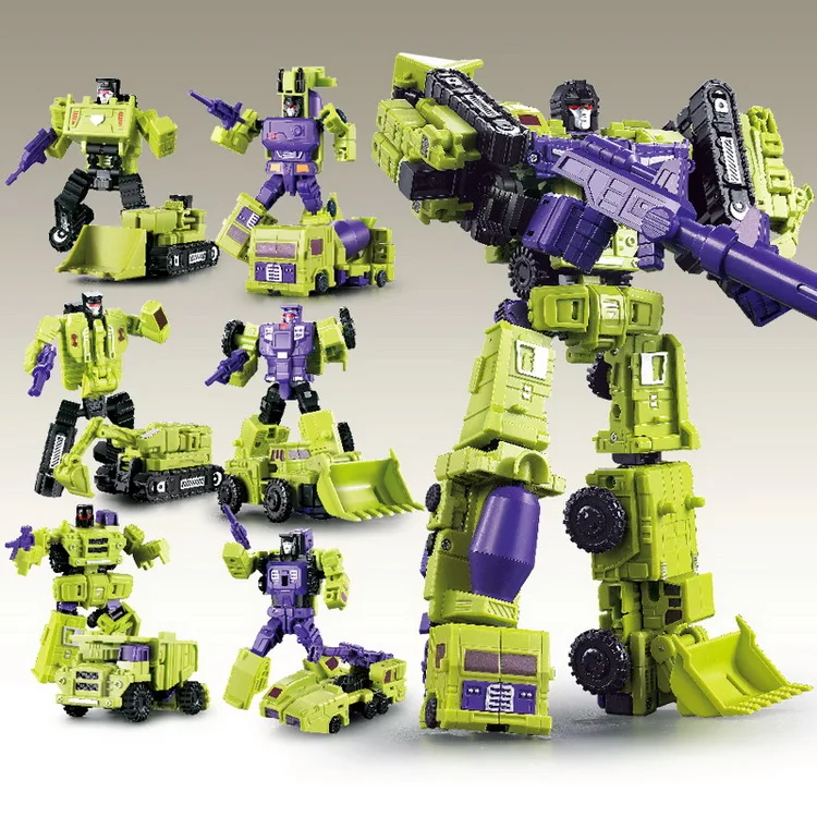 

Weijiang G1 Transformation WJ Devastator 6 in 1 Set Alloy Metal DX9 Engineering Truck Mode KO Action Figure Robot Toys