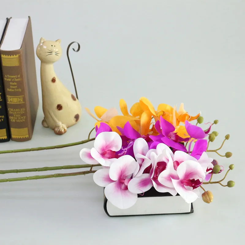 Flone Real Touch Butterfly Orchid Simulation Silk Orchid  Artificial Plant Flower For Wedding Home Office Party Decoration (2)