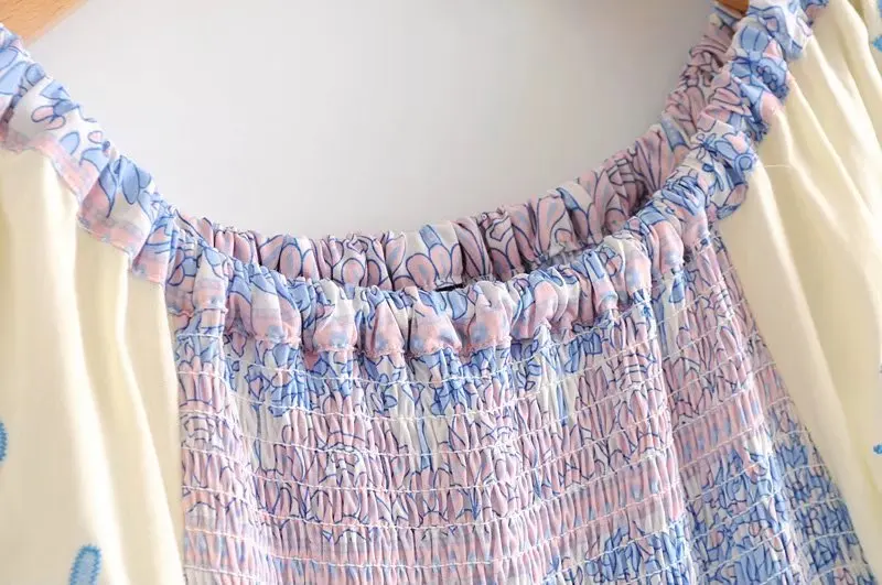 Shemujersky Cold Shoulder Dress Для женщин длинное богемное платье Белый Платья для женщин синий Цветочный Bodycon с открытыми плечами Vestidos