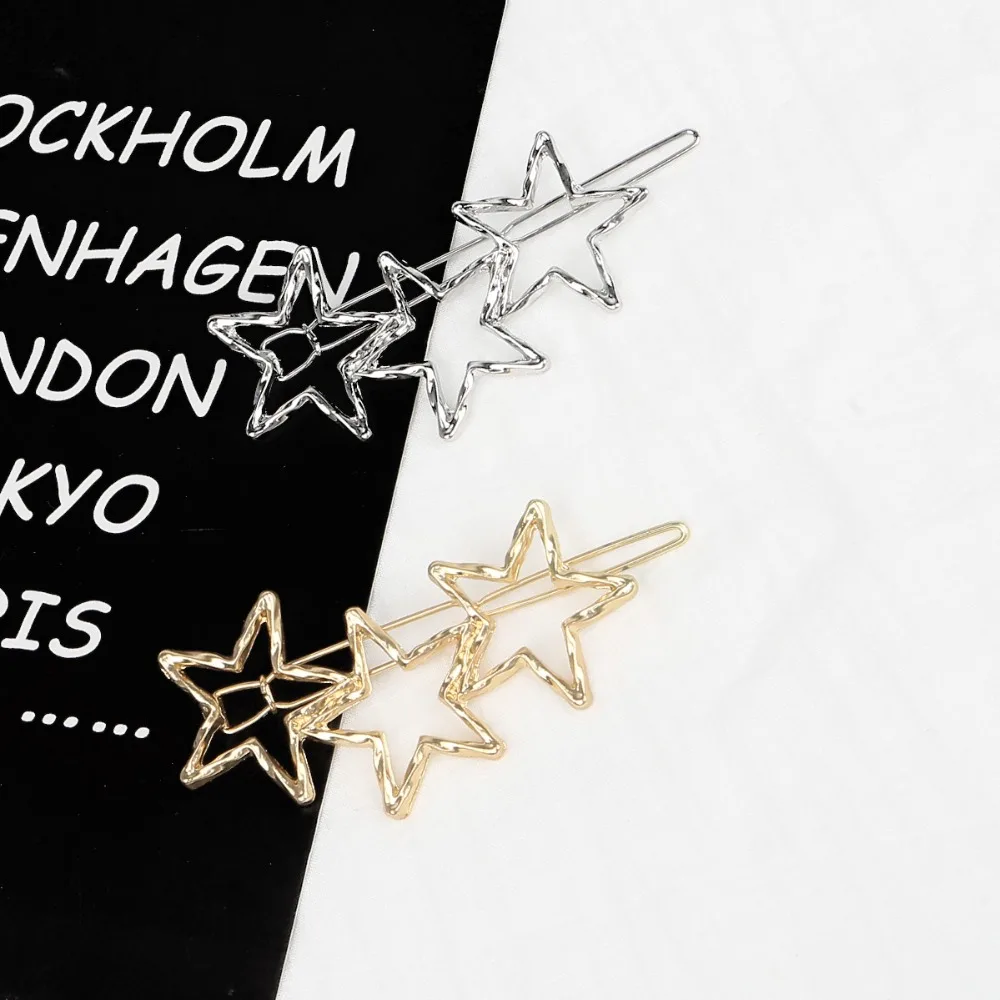Корейские полые заколки для волос в виде звездочек для женщин хрустальные стразы шпилька с пентаграммой женские свадебные аксессуары для волос заколка для волос