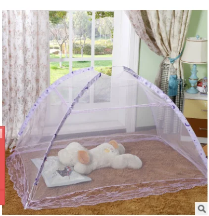 Новая детская противомоскитная сетка, детская кровать с балдахином, портативная, складная для улицы, постельные принадлежности, купольная москитная сетка - Цвет: Фиолетовый
