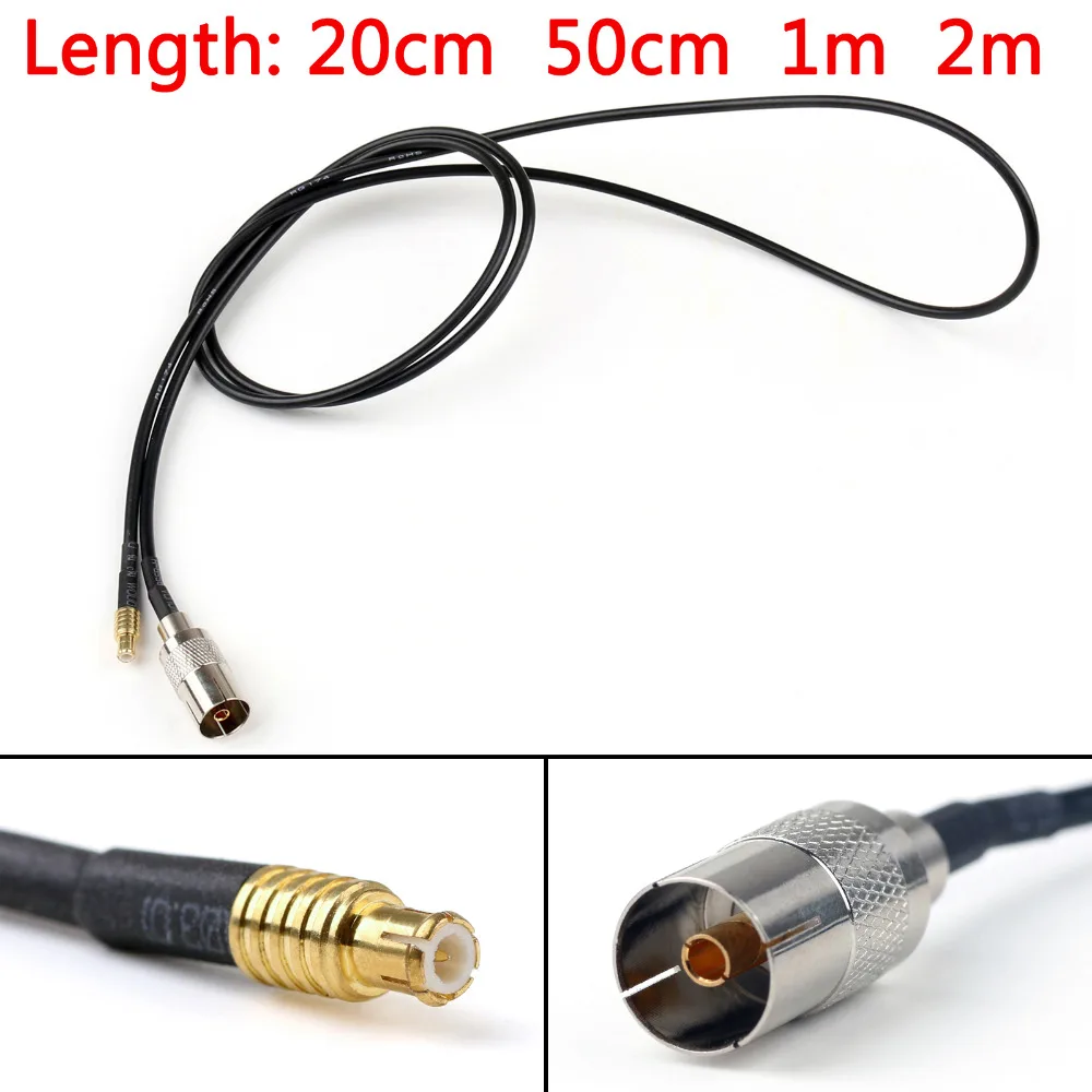 

Areyourshop RG174 Cable IEC Female Jack to MCX Male Plug Straight Coax Pigtail 20cm 50cm 100cm 200cm Connector Plug Jack Wire