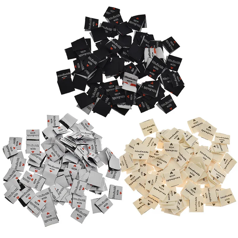 

100pcs Handmade With Love Clothing Labels DIY Printed Labels For Clothes Sewing Accessories Garment Labels Drop Shipping