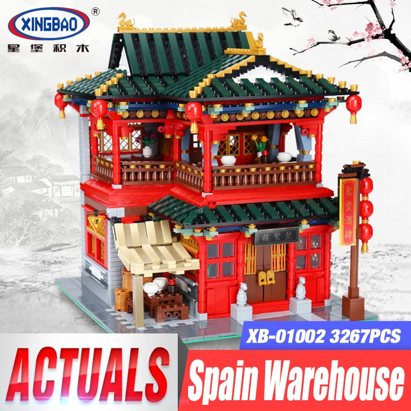 

Xingbao 01002 3267Pcs MOC Creative Series The Beautiful Tavern Set Building Blocks Bricks Children Educational Toys Model Gifts