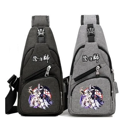 

High Q anime Onmyoji bags usb charge canvas unisex men and women student preppy style shoulder bag messenger bags