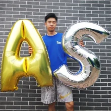 1 PC 40 Inch Màu Bạc Hoa Hồng Vàng Lớn Lá Heli Thư Bóng Tự Làm Tên Trang Trí Nhân Vật Vui Trang Trí Tiệc sinh nhật kid Balo(China)