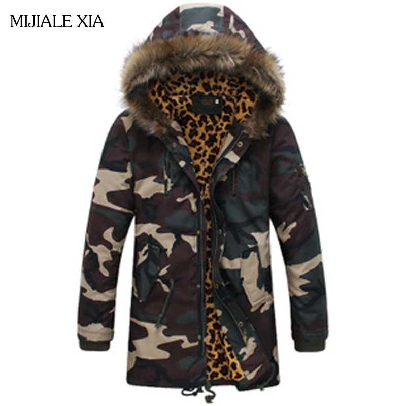 Hot Selling Fashion camouflage parkas men military medium-long Clothing thickening cotton-padded winter jacket Free Shipping