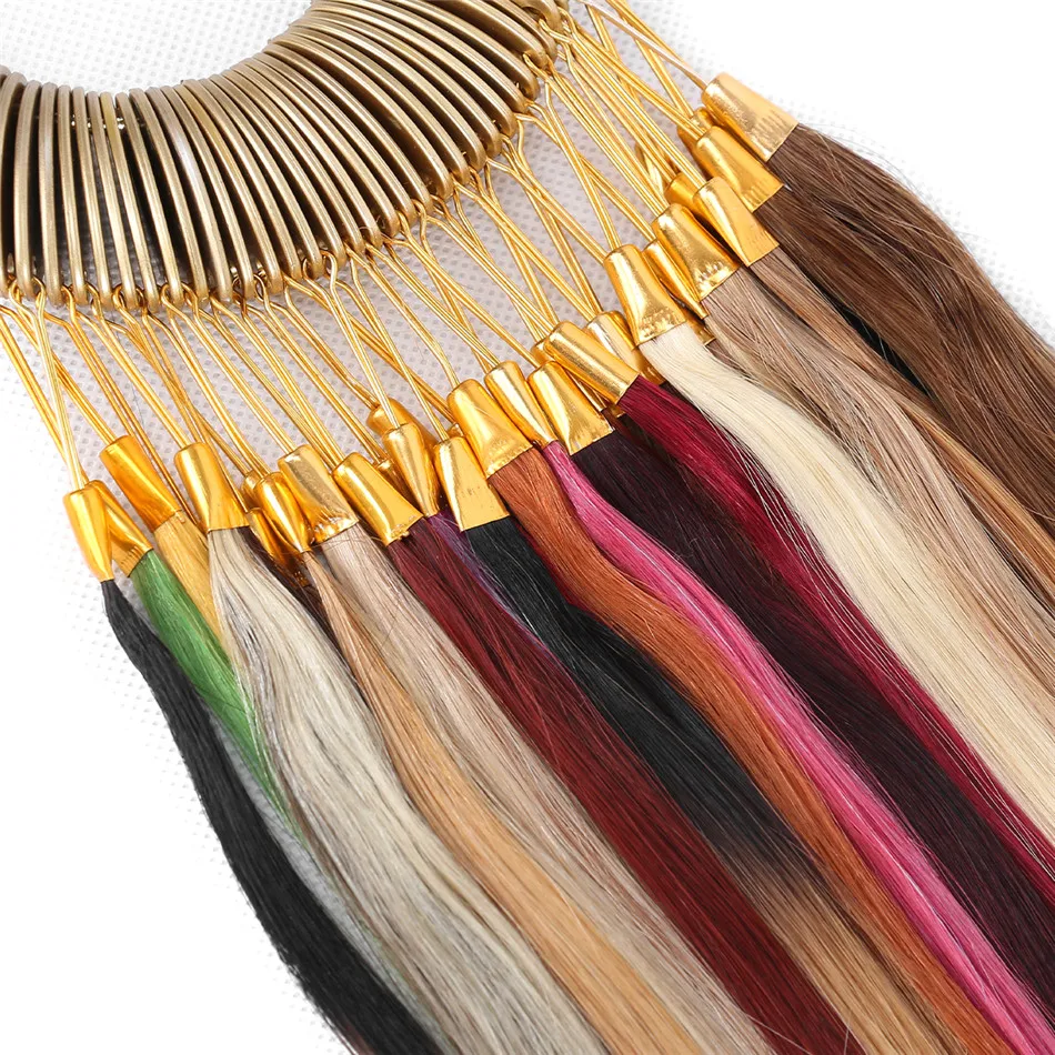 BHF Human Hair Color Rings Machine Remy straight Color Chart