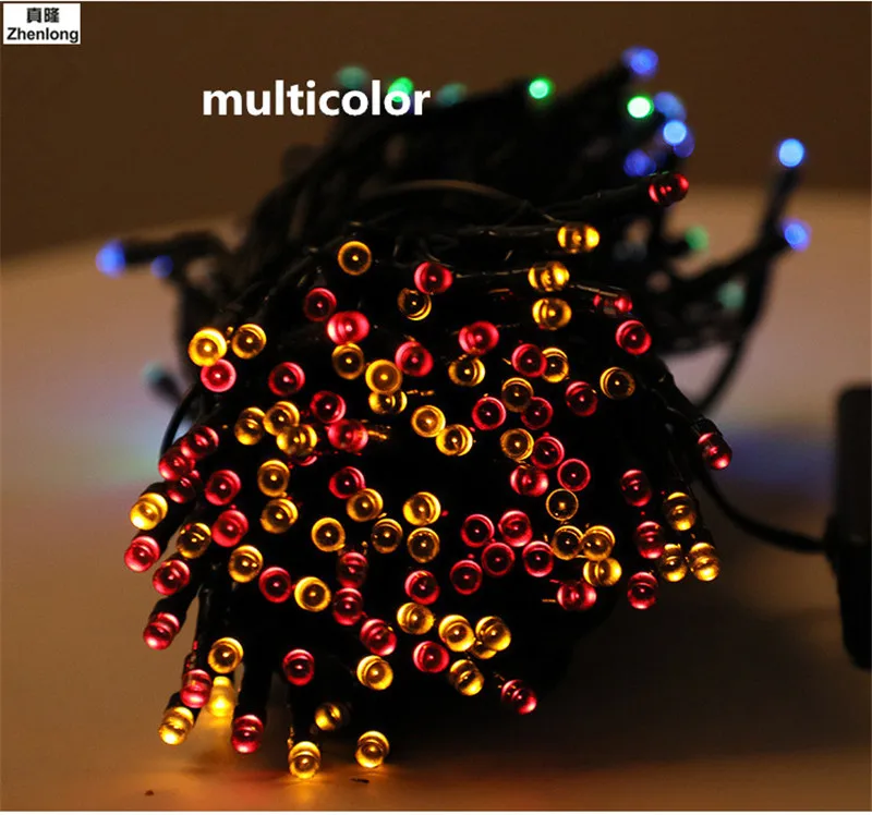 22 м 200 светодиодный 12 м 100 светодиодный Солнечный светодиодный строковый свет rgb Одноцветный декоративный свет для Рождественский светильник для освещения сада Праздничная наружная фея