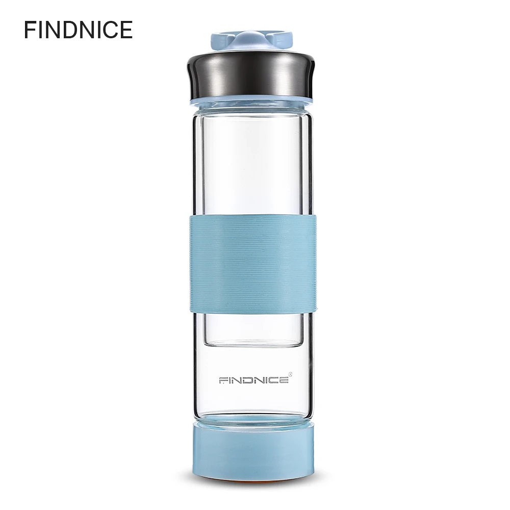 Buy 450ML Separate Double Layers Glass Water Bottle