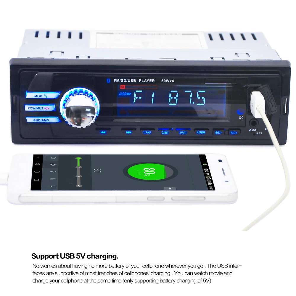 12 V BT многофункциональный автомобильный держатель MP3 плеер один din автомобильный слиток общий высокий Мощность играть карты пульт дистанционного управления