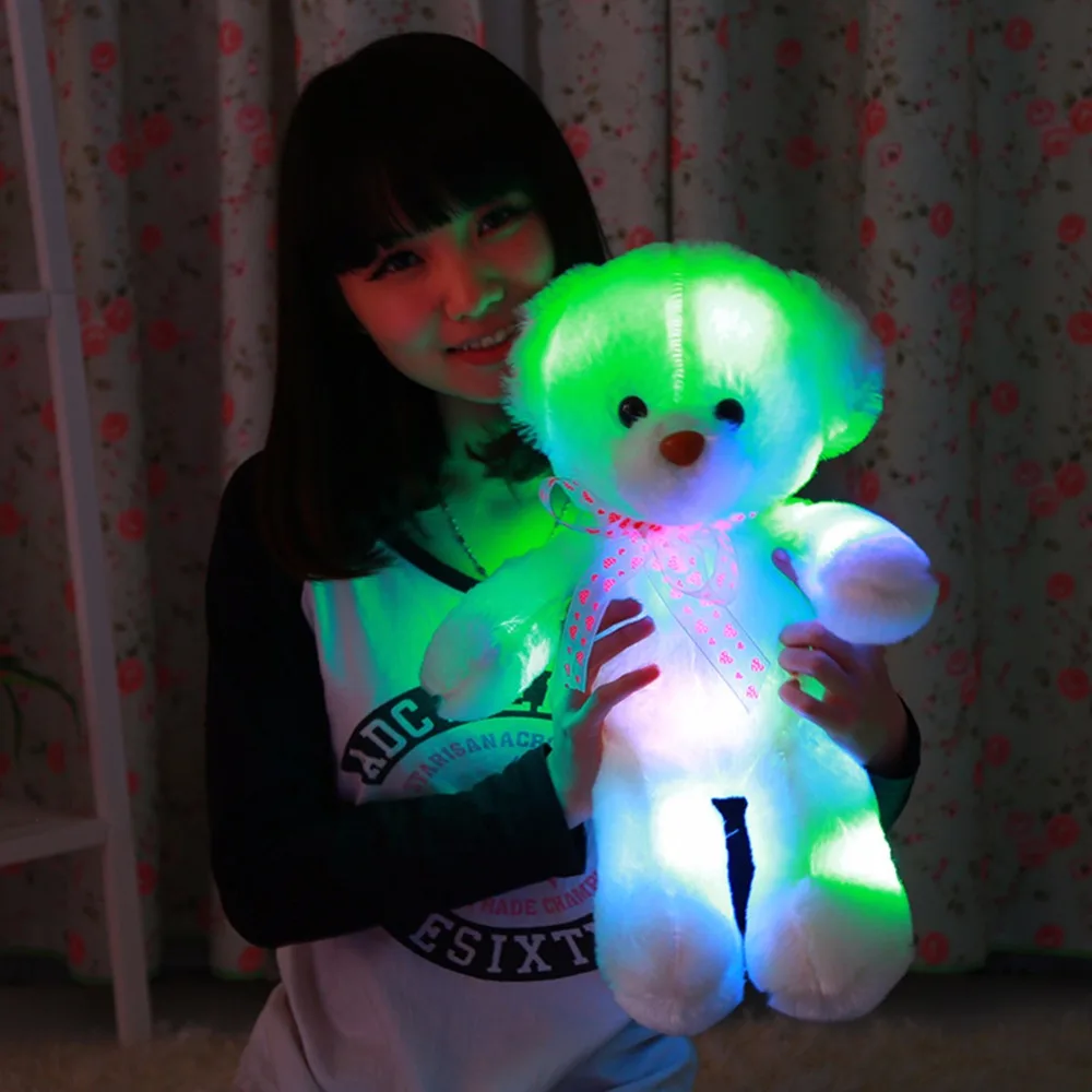 Романтический разноцветный мигающий светодиодный люминисцентный ночник с музыкой Чучела Плюшевый игрушечный медведь кукла прекрасный подарки для детей и друзья