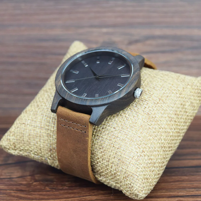 MAN WOOD WATCH BAMBOO BROWN LEATHER8