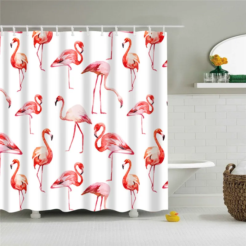 Скандинавские фотографии полиэфирная водонепроницаемая занавеска для душа s Высокое качество Животные Фламинго занавеска для душа в ванной