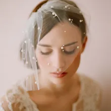 Элегантная лицевая вуаль для невесты Свадебная блестящая вуаль с бисером свадебные аксессуары